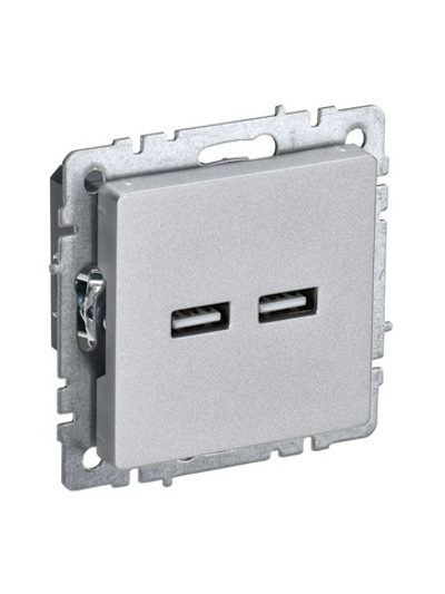 Розетка BRITE USB A+A 3.1А РЮ10-1-БрА механизм алюм. IEK BR-U21-D31-K47