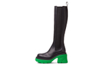 Bottega Veneta Leather Heel Boot Black Green Women"s