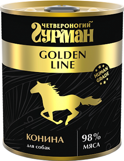 Четвероногий Гурман Golden Line влажный корм для собак, конина