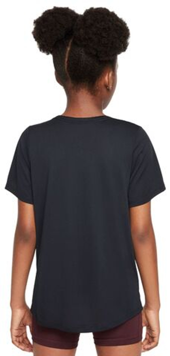 Футболка для девочки теннисная Nike Kids One Fitted Dri-Fit Short Sleeve - черный