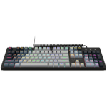 LORGAR Azar 514, Wired mechanical gaming keyboard, RGB backlight, 1680000 colour variations, 18 modes, keys number: 104, 50M clicks, linear dream switches, spring cable up to 3.4m, ABS plastic+metal, magnetic cover, 450*136*39mm, 1.17kg, white, EN+RU layout