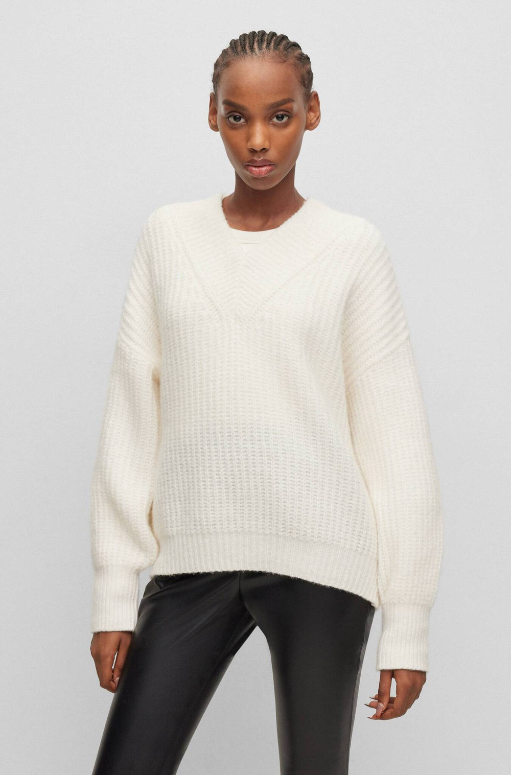 Хлопковый свитер sesamia HUGO - белый(50500808)