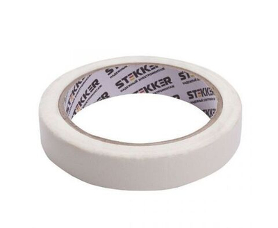 Малярная лента 18 мм, длина 40 м, на бумажной основе, белый Stekker INTP7-18-40 39153, Упаковка 12 штук