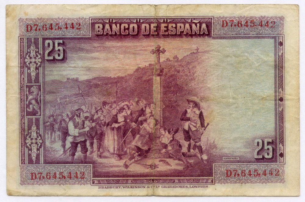 Банкноты Испания 25 и 50 песет 1928 год. VF
