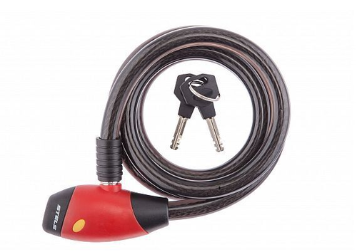 Трос-замок 84802 с ключом, 15х1500 мм, чёрный, арт. 540077 (10216170/101221/0365094, Китай)