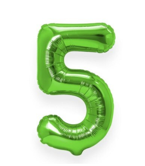 Шар цифра №5 Салатовый