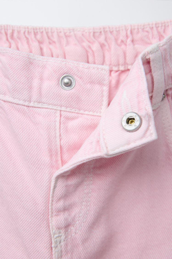 ZARA БРЮКИ BALLOON ИЗ ТВИЛА, РОЗОВЫЙ