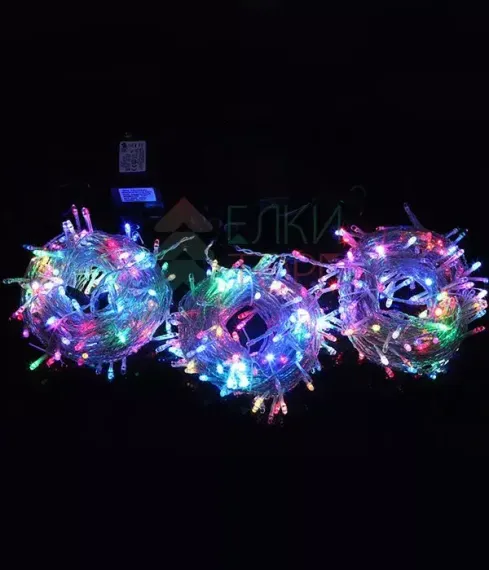 Комплект гирлянды на деревья 60 м., 3 луча по 20 м, 600 RGB ламп, прозрачный силикон, Beauty Led (KDD600-10-1RGB)