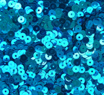 ПЛ015НН6 Пайетки круглые плоские, цвет: ярко-голубой металлик, 6 мм, 10 грамм