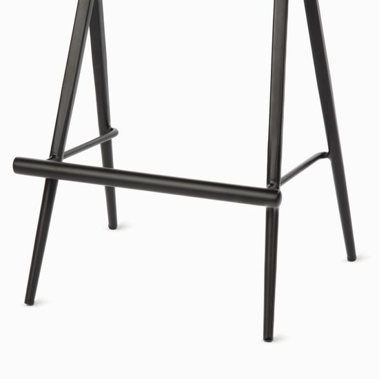 Полубарный стул Isla металлический черный каркас, сиденье ткань и дерево