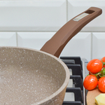 Сотейник 24см Гранит brown с несъемной ручкой без крышки