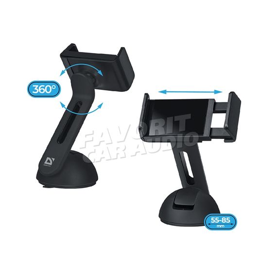 Держатель Defender CH-109 присоска шарнир чёрный