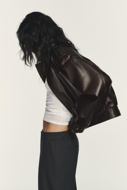 ZARA РАСКЛЕШЕННЫЕ БРЮКИ В ПОЛОСКУ С НИЗКОЙ ПОСАДКОЙ, ЧЕРНЫЙ/ОРАНЖЕВЫЙ