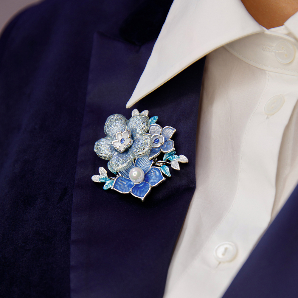 Брошь Shadore Букет XZ1442.21 BL/S