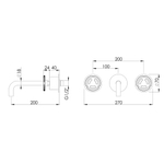 Внешняя часть смесителя для раковины HAPA CRW, 200 мм (цвет - латунь браш. BBS) CRW.0003.PEX.BBS