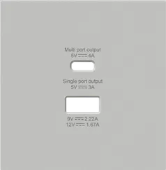 Donel R98 матовый серый накладка для розеток USB A+C, серия DA