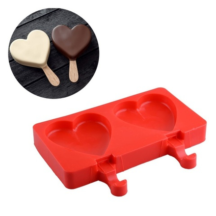 Форма силиконовая "ЭСКИМО Сердца 2в1" 8*9 см.