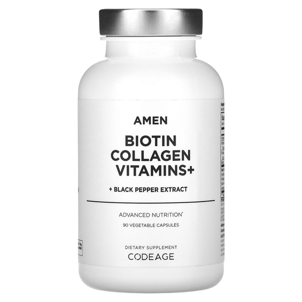 CODEAGE AMEN Biotin , Collagen , Vitamins + 90 veg capsules, Коллаген, биотин и витамины