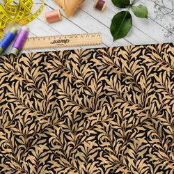 Ткань мембрана бронзовый папоротник на чёрном фоне