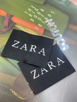 Бирка Za. Зара чёрная большая 69х50 мм