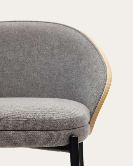 Барный стул Eamy светло-серый с натуральной отделкой