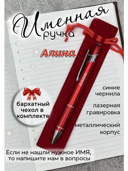 Ручка именная Алина в чехле