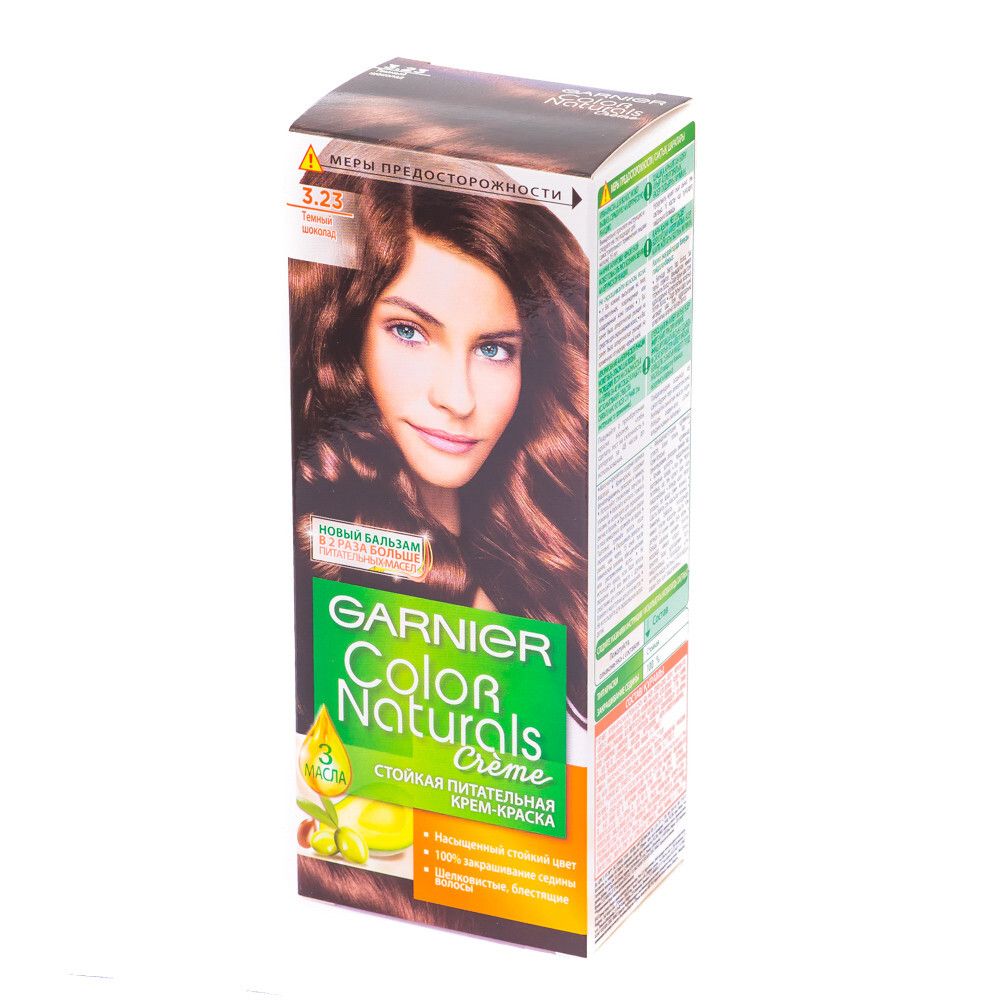 Garnier Краска для волос Color Naturals, тон №3.23, Темный шоколад, 60/60 мл