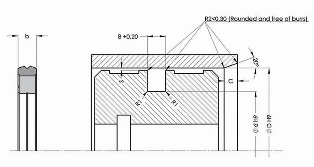 A110 160-139 Поршневое уплотнение 160-139-8,1