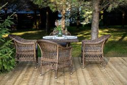 "Сицилия" обеденная группа плетеная, цвет коричневый