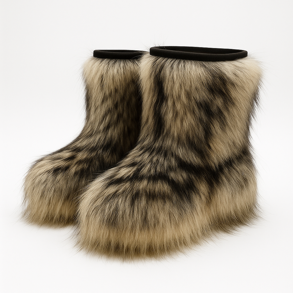 Унты укороченные женские из меха полярного волка