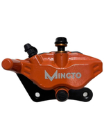 Суппорт тормозной калипер 2 поршня, 1 болт М10 оранжевый гидравлический для электровелосипеда