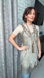 Сотуар с бежевым кораллом и кисточкой, оттенок золото антик