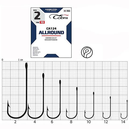 Крючки Cobra Allround ROUND сер. CA124 разм. 012 10шт.