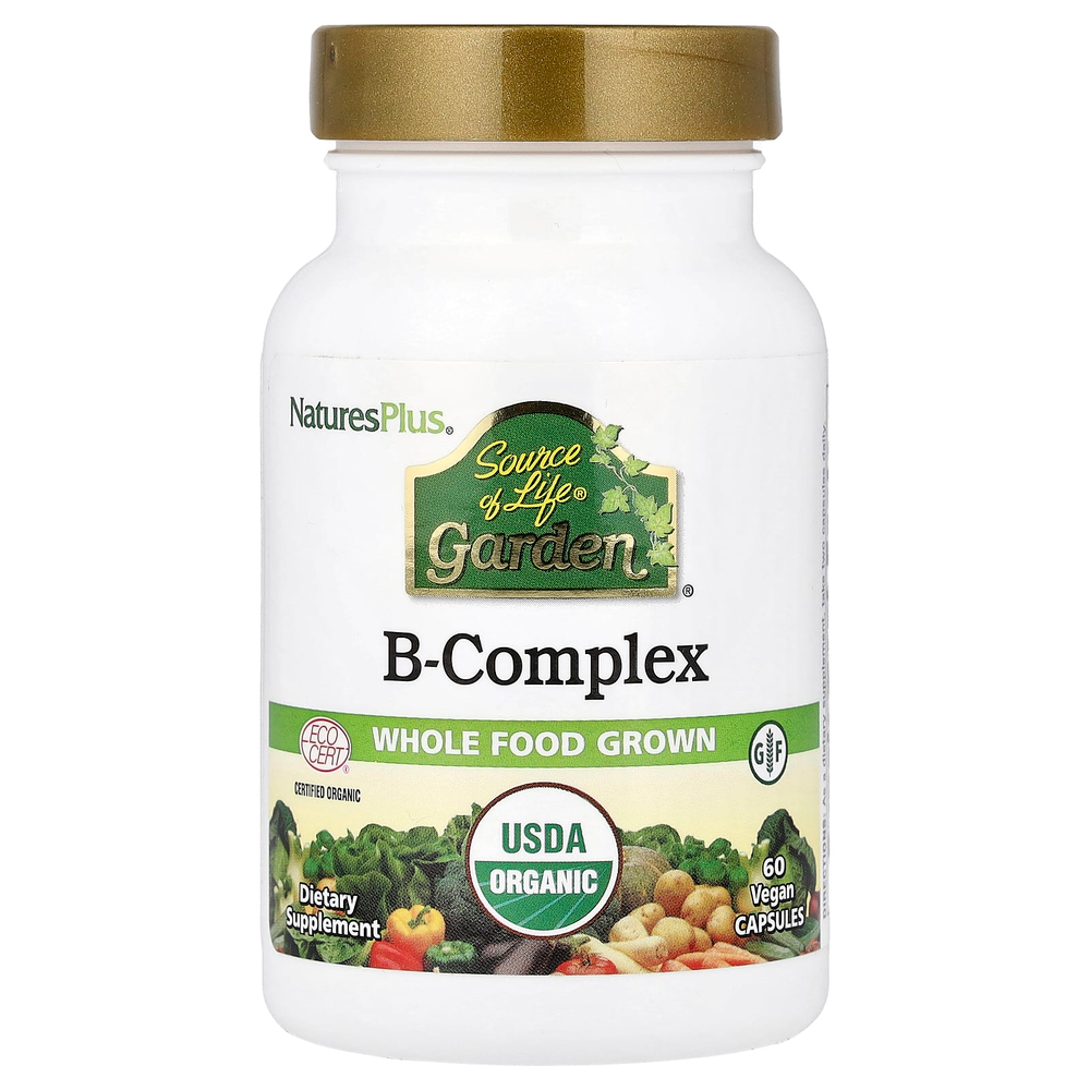 NaturesPlus, Source of Life® Garden, комплекс витаминов группы B, 60 растительных капсул