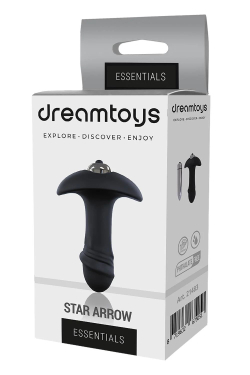 Черный анальный вибромассажер Single Speed Star Arrow Plug - 11 см.