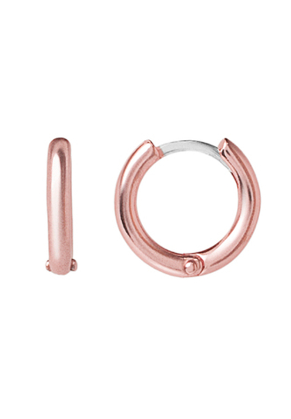 Серьги кольца 12 мм из серебра розовые