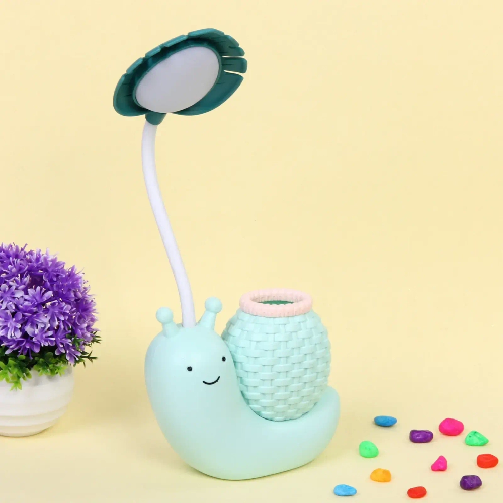 Настольная лампа «Sweet - Улитка» 30*12*7 см LED с подстаканником, USB 0.6-3W, Зеленый