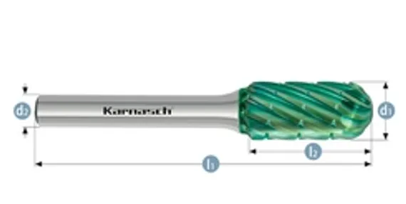 Борфреза твердосплавная Karnasch форма F, 10х20х6х65 мм, насечка HP-3 PRO, без покрытия, арт. 11.4095-030