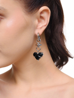 Серьги "Black and White big soul thorn" Silver