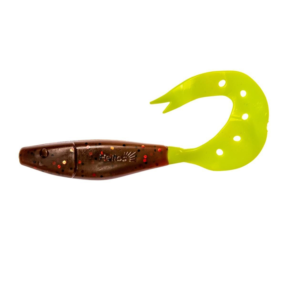 Твистер несъедоб. Kasandra 4"29/10,9см Rusty Gold & Lime 100шт. (HS-34-017-N) Helios