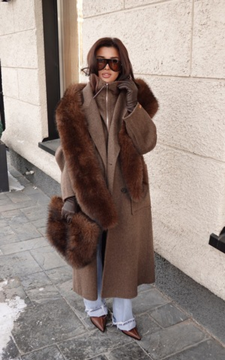 Пальто-двойка из шерсти в комплекте с жилетом