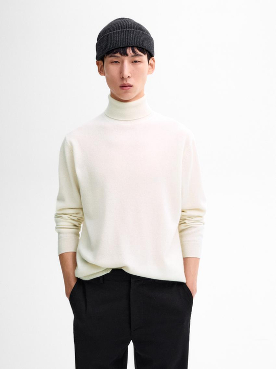 Massimo Dutti Свитер из смесовой шерсти, натуральный, кремовый
