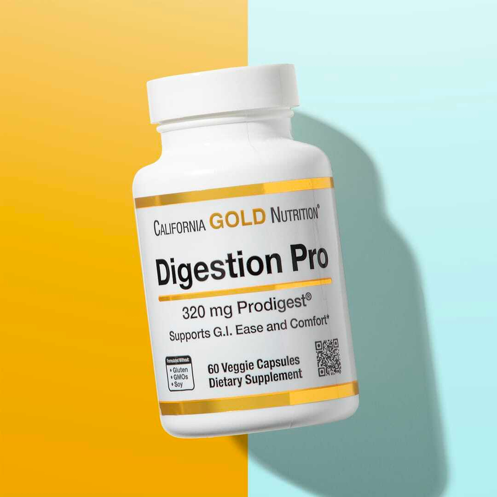 California Gold Nutrition, Digestion Pro с ProDigest®, растительная смесь экстрактов артишока и имбиря для поддержки пищеварения, 320 мг, 60 растительных капсул
