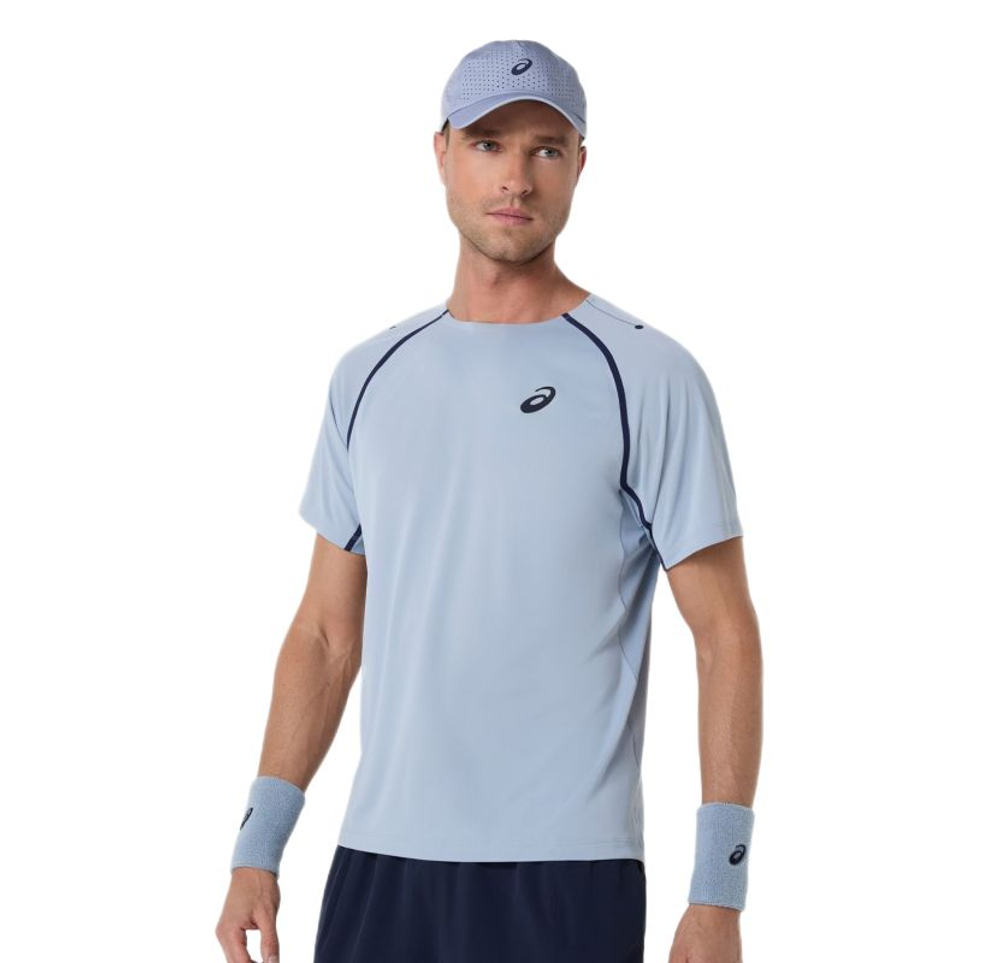 Теннисная футболка Asics Match Short Sleeve - grey blue