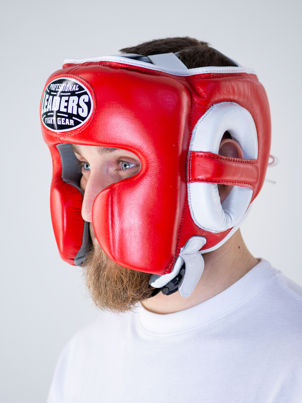 Шлем боксерский LEADERS LS MEX RD/WH (красный/белый)