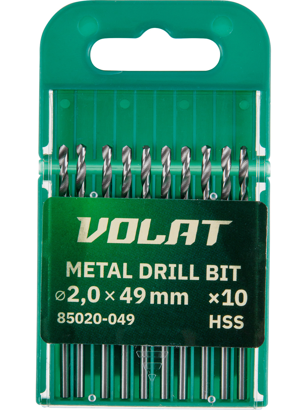 Сверло по металлу ц/х 2.0х24х49 мм HSS, комплект из 10-ти шт ВОЛАТ