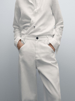 Massimo Dutti Брюки из смесового хлопка, белый