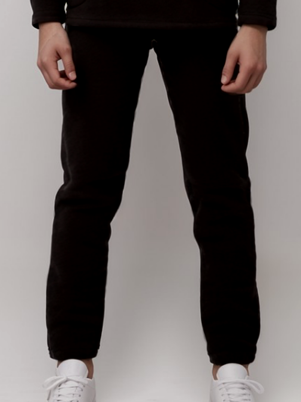 00701 Костюм мужской флисовый черный, ворот на молнии (54)