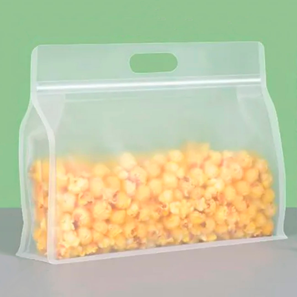 Пакет для упаковки из ПВХ матовый с ручками, дном, застежкой