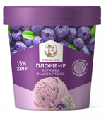 Пломбир Черничный с сыром «Маскарпоне» 230 гр стак, Буренка Клаб